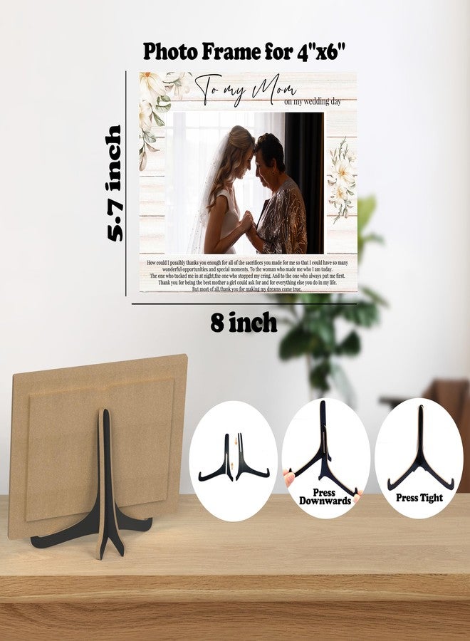 Zmyollo Mother Of The Bride Picture Frame, To My Mom On My Wedding Day - Wooden Tabletop Photo Frame With Stand, Mother Of Bride Gifts From Daughter, Thank You Gift For Mom, A14 - Image 2